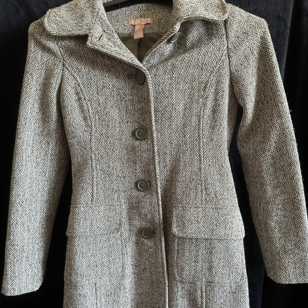 Forever 21 Tweed Jacket with Green Inlay